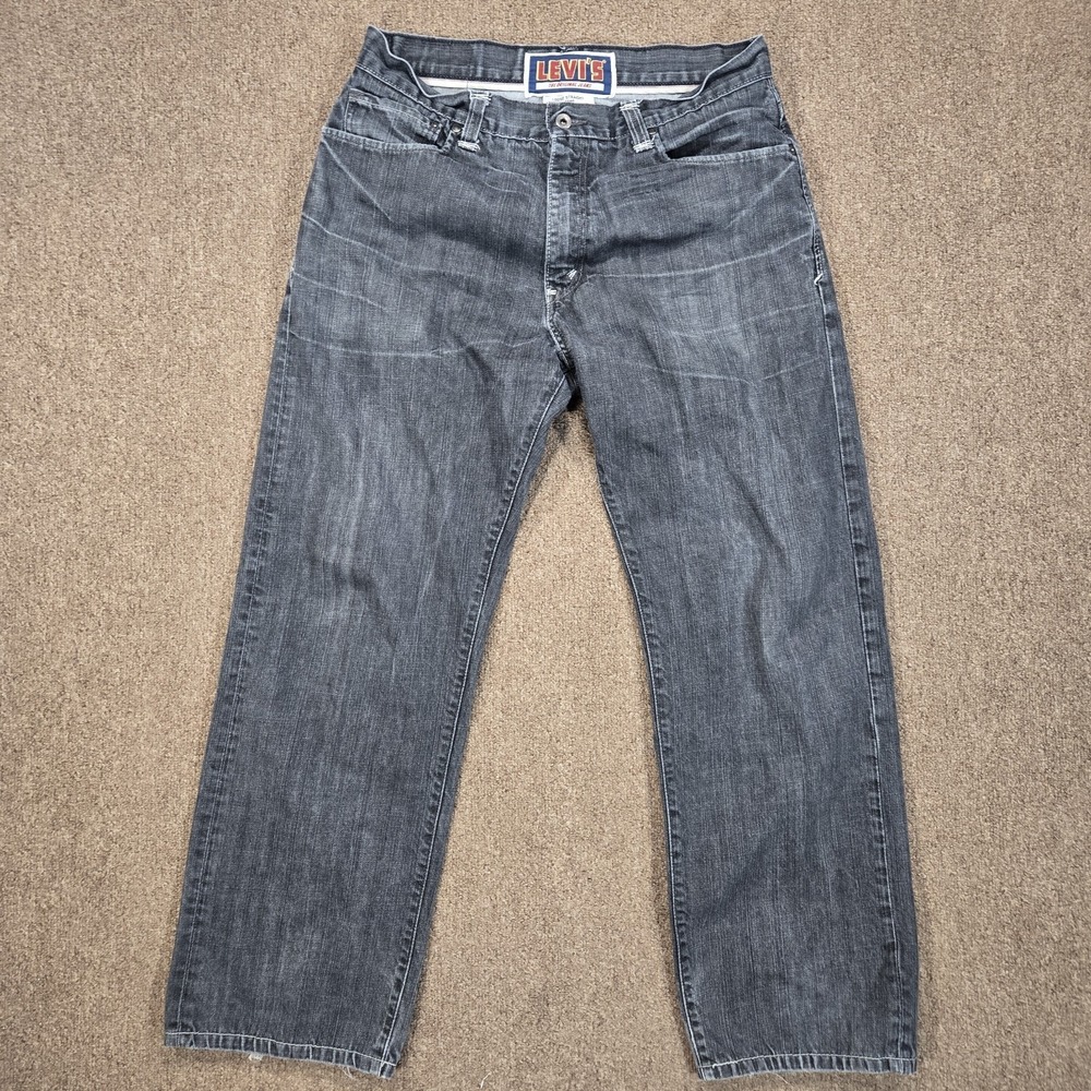 Vintage Levi's 569 Jeans Mens 34x30 Gray Loose Straight Flap Pocket Y2K Skater